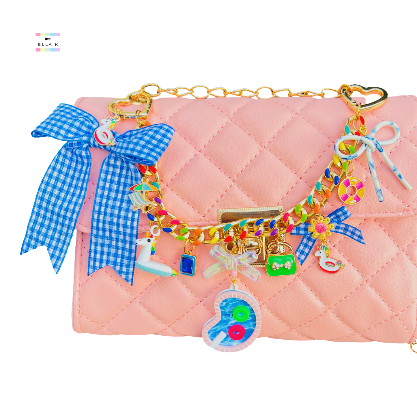Coquette Gingham Swim Club Bag Charm