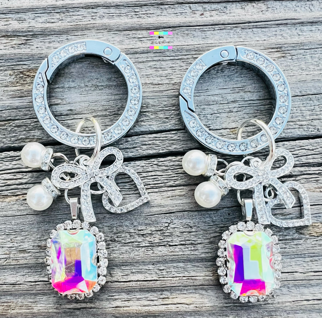 Silver Iridescent Rhinestone Sneaker & Boot Charms