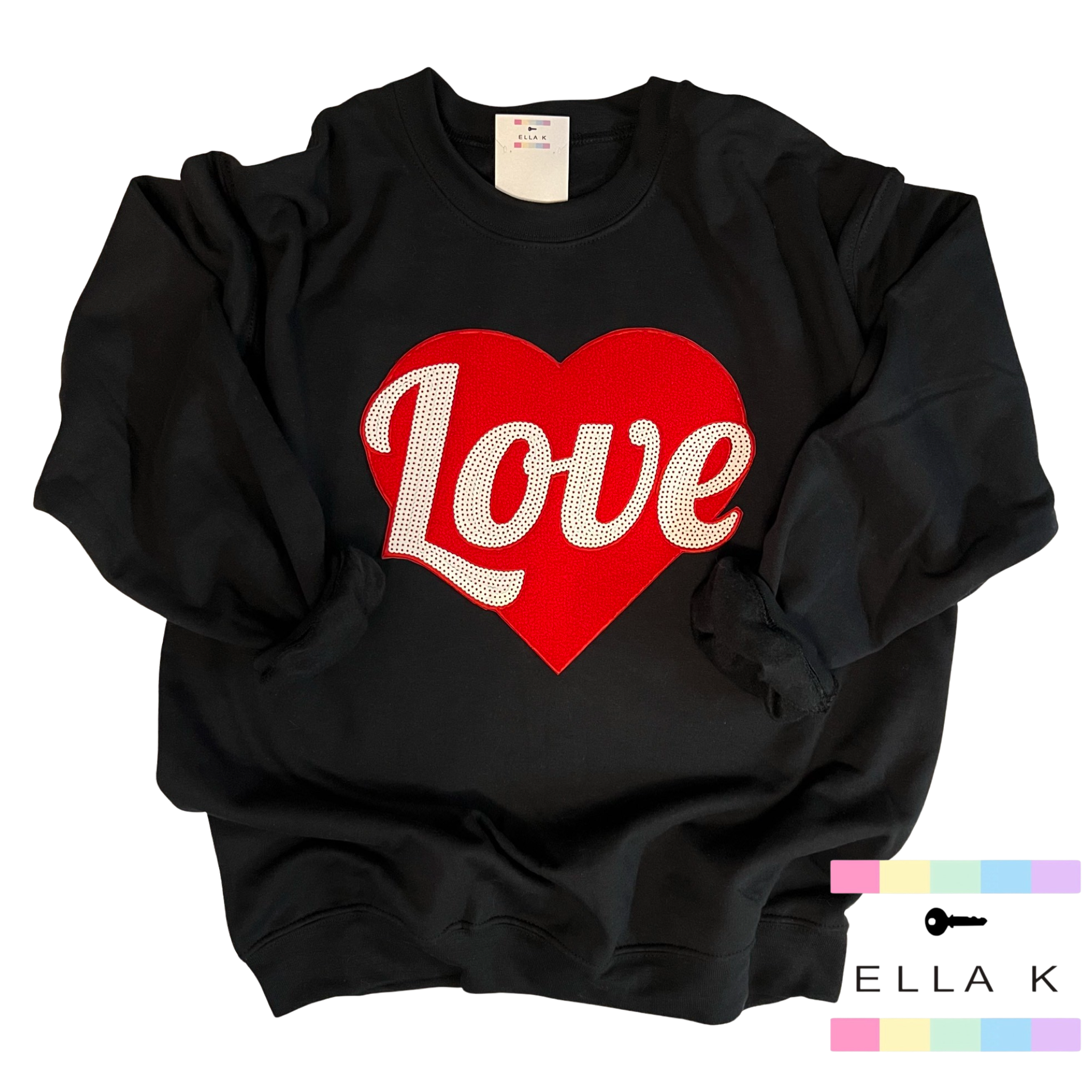 Love Red Sweatshirt - Black