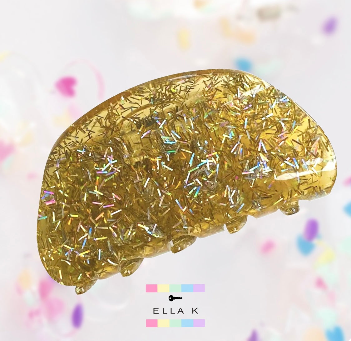 Custom Name Confetti Hair Claw Clip