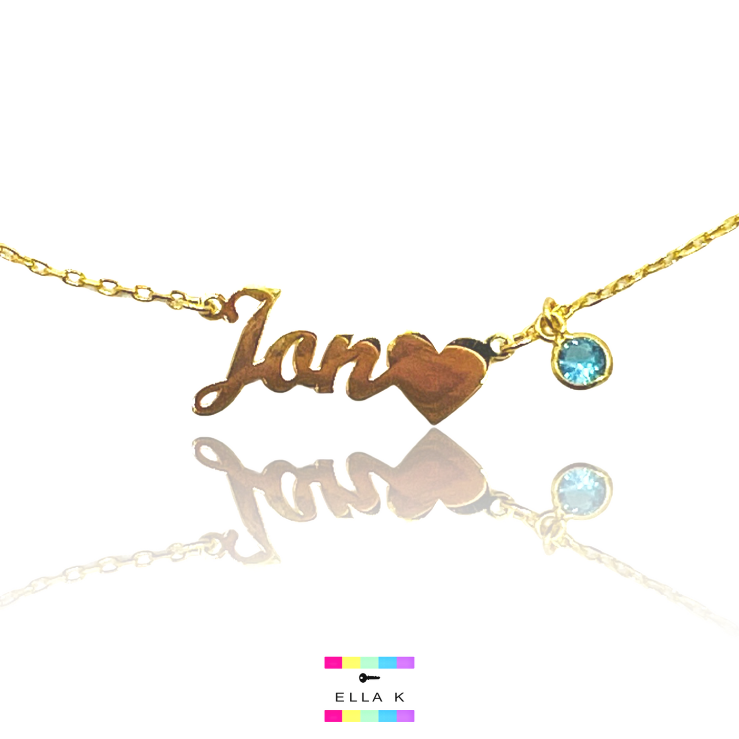 The Original Birthstone Script Name Necklace