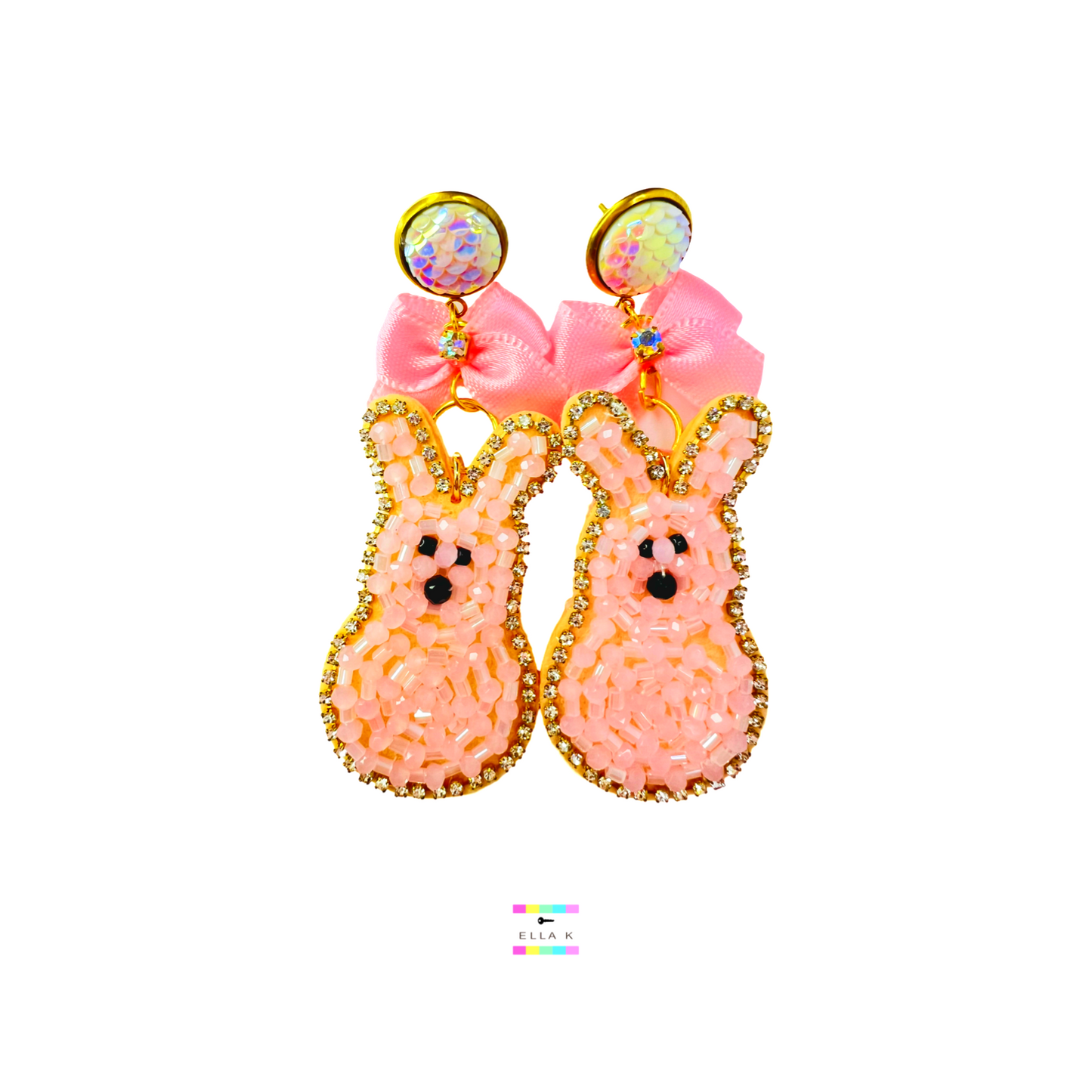 Mermaid Bunny Coquette Bow Earrings