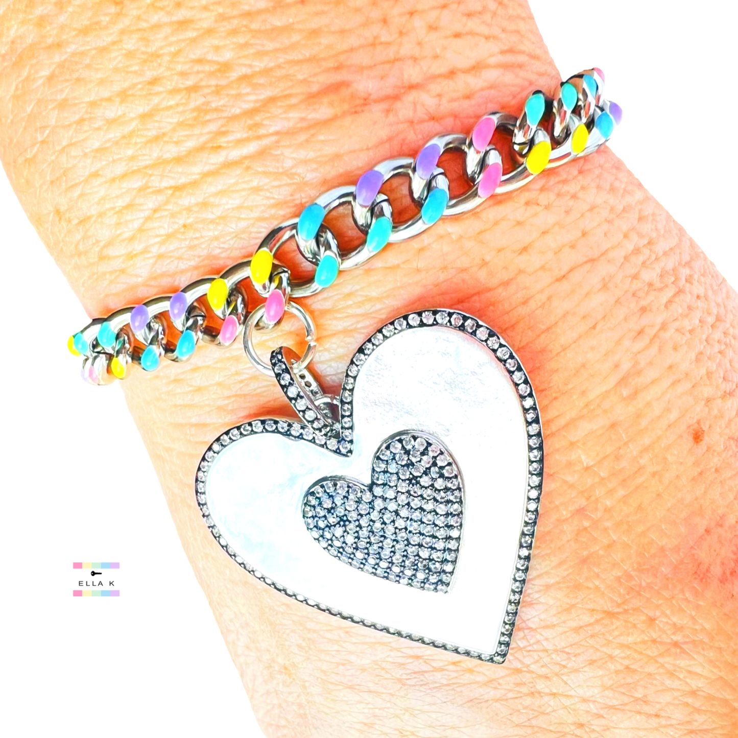 Pave Chunky Heart Bracelet