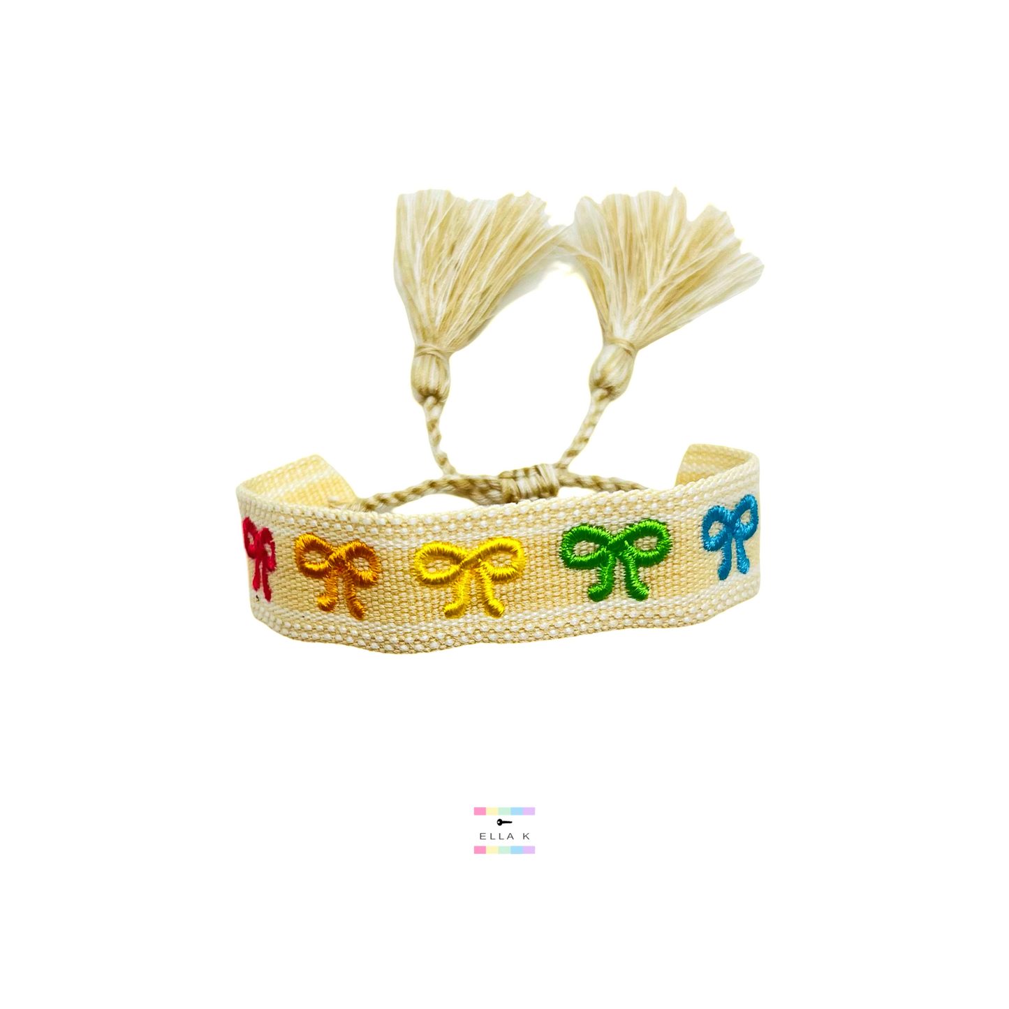 Coquette Bow Woven Tassel Bracelet