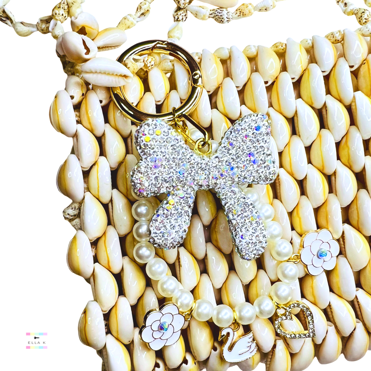 Swan Lake Rhinestone Coquette Bow Bag Charm