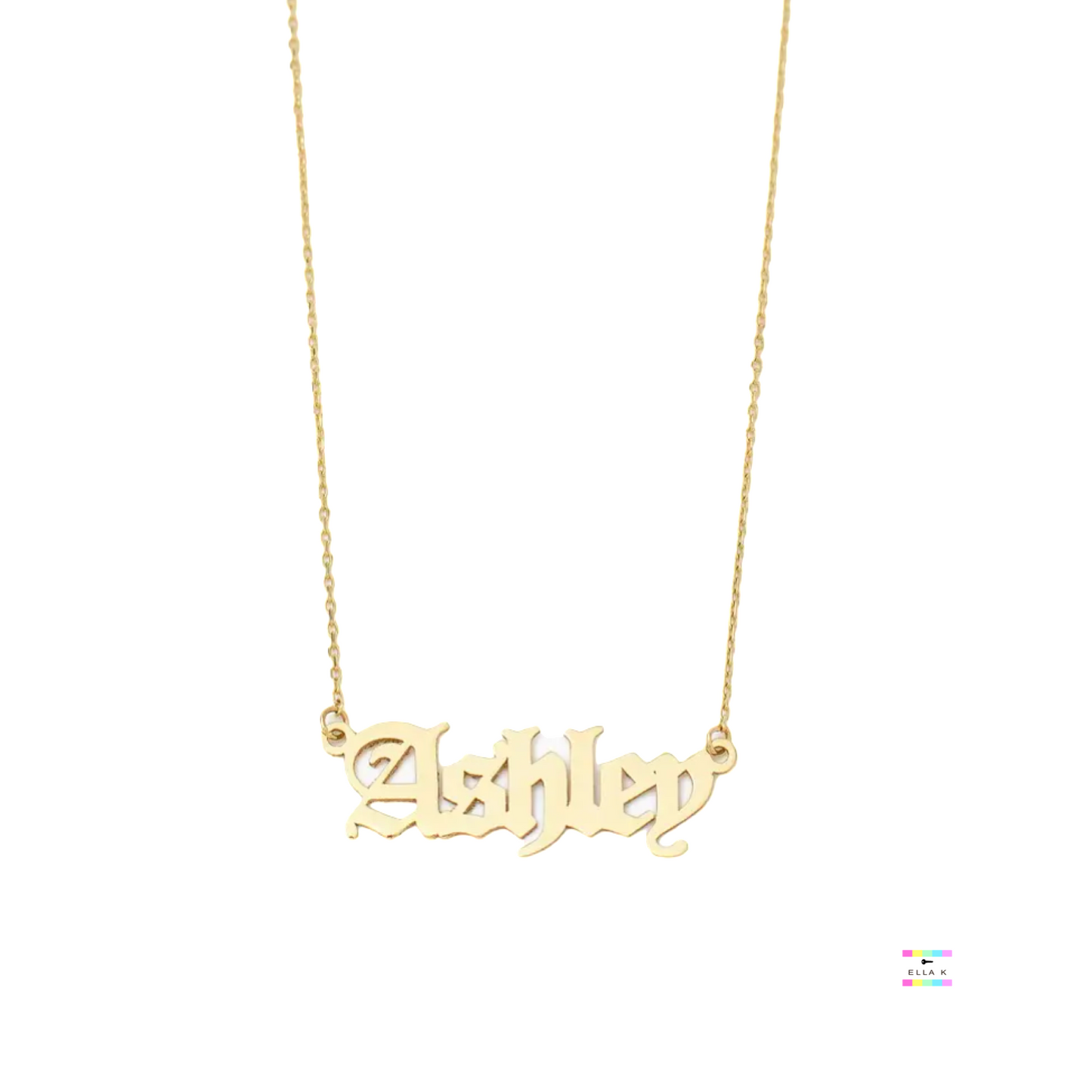 Old English Name Necklace