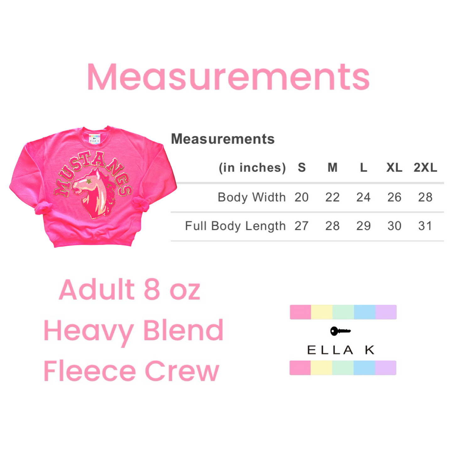 West Jones Mustangs Preppy Pink Varsity Pullover