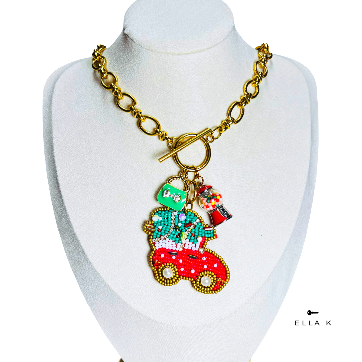 Gumdrops & Christmas Stops Necklace