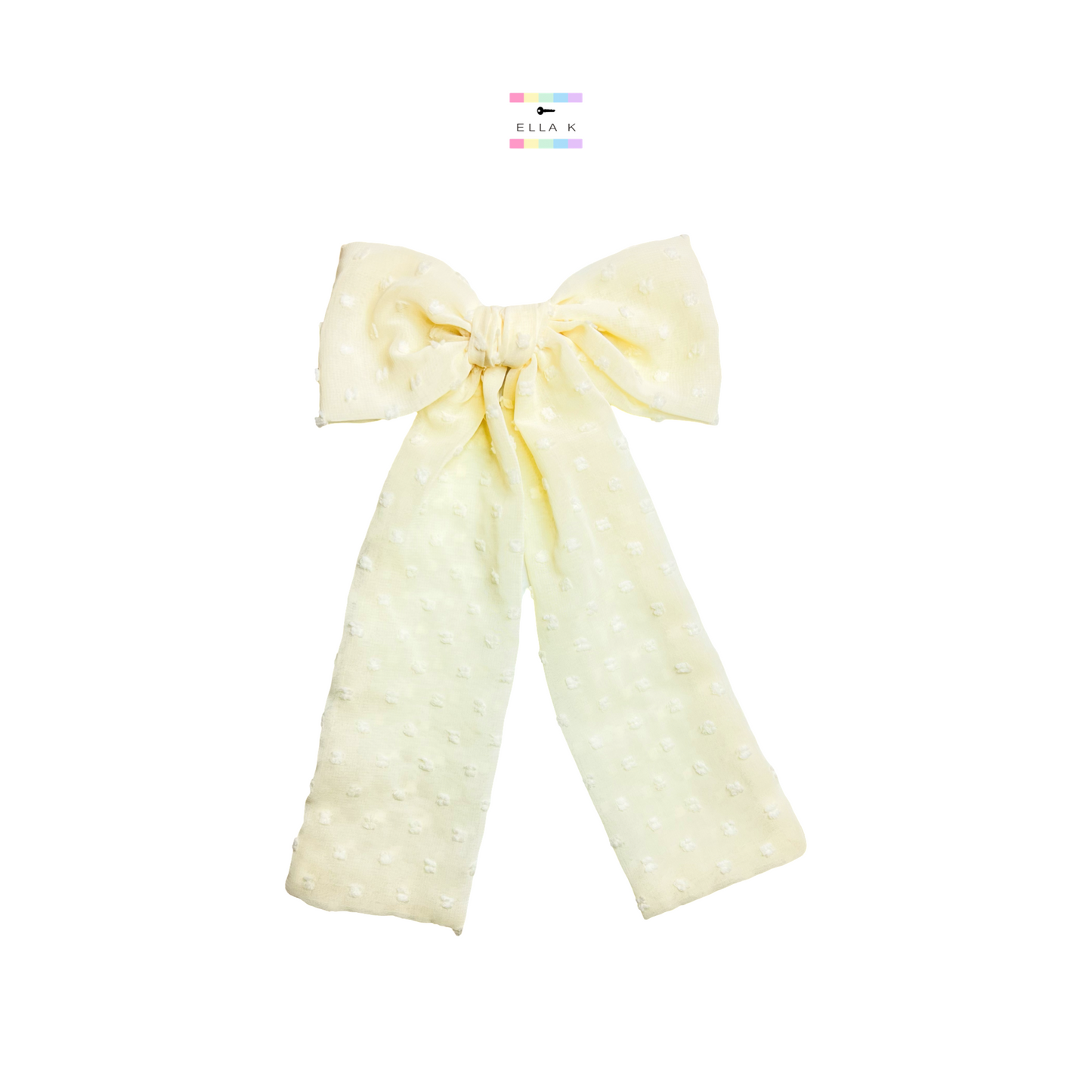 Swiss Dot Hair Bow Barrette