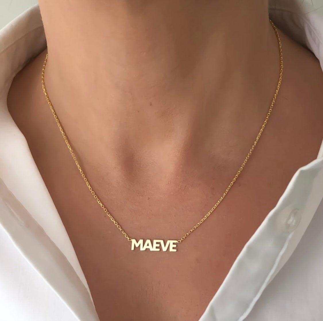 Block Font Name Necklace