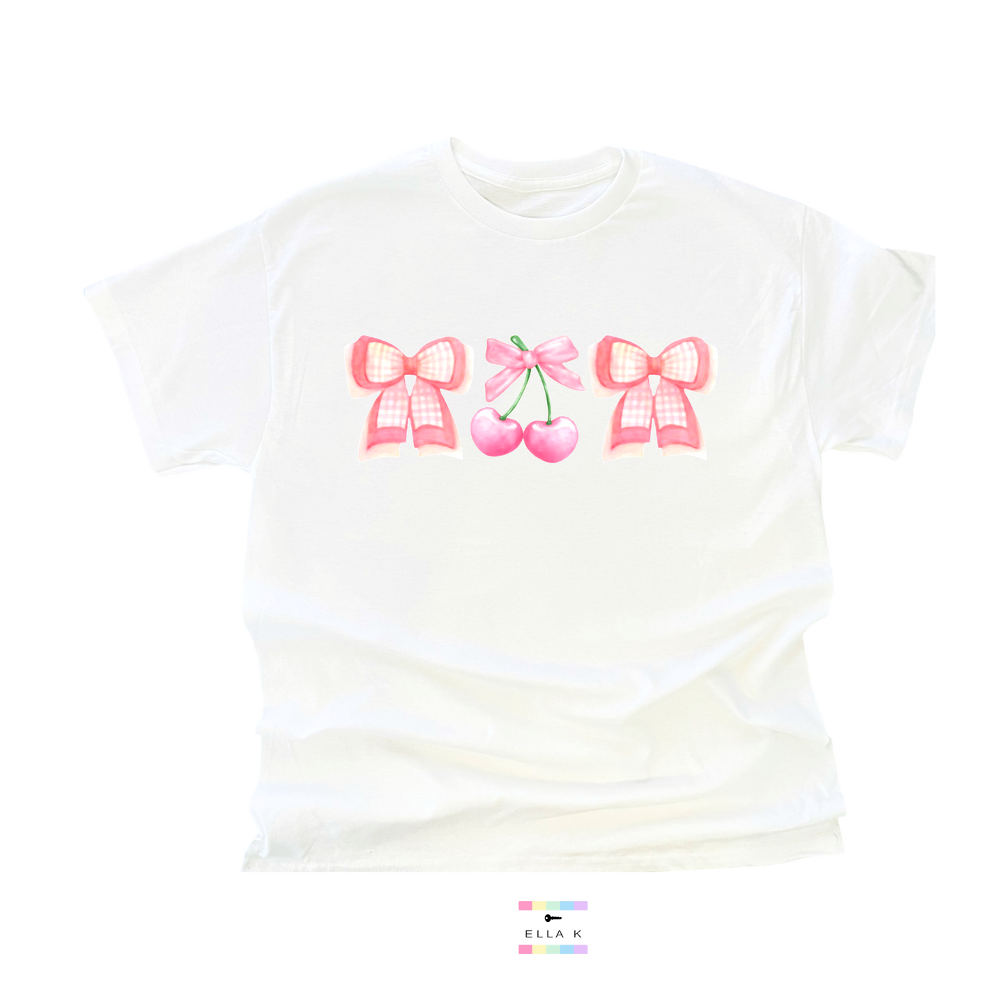 Gingham Girly Bow & Cherry Tee