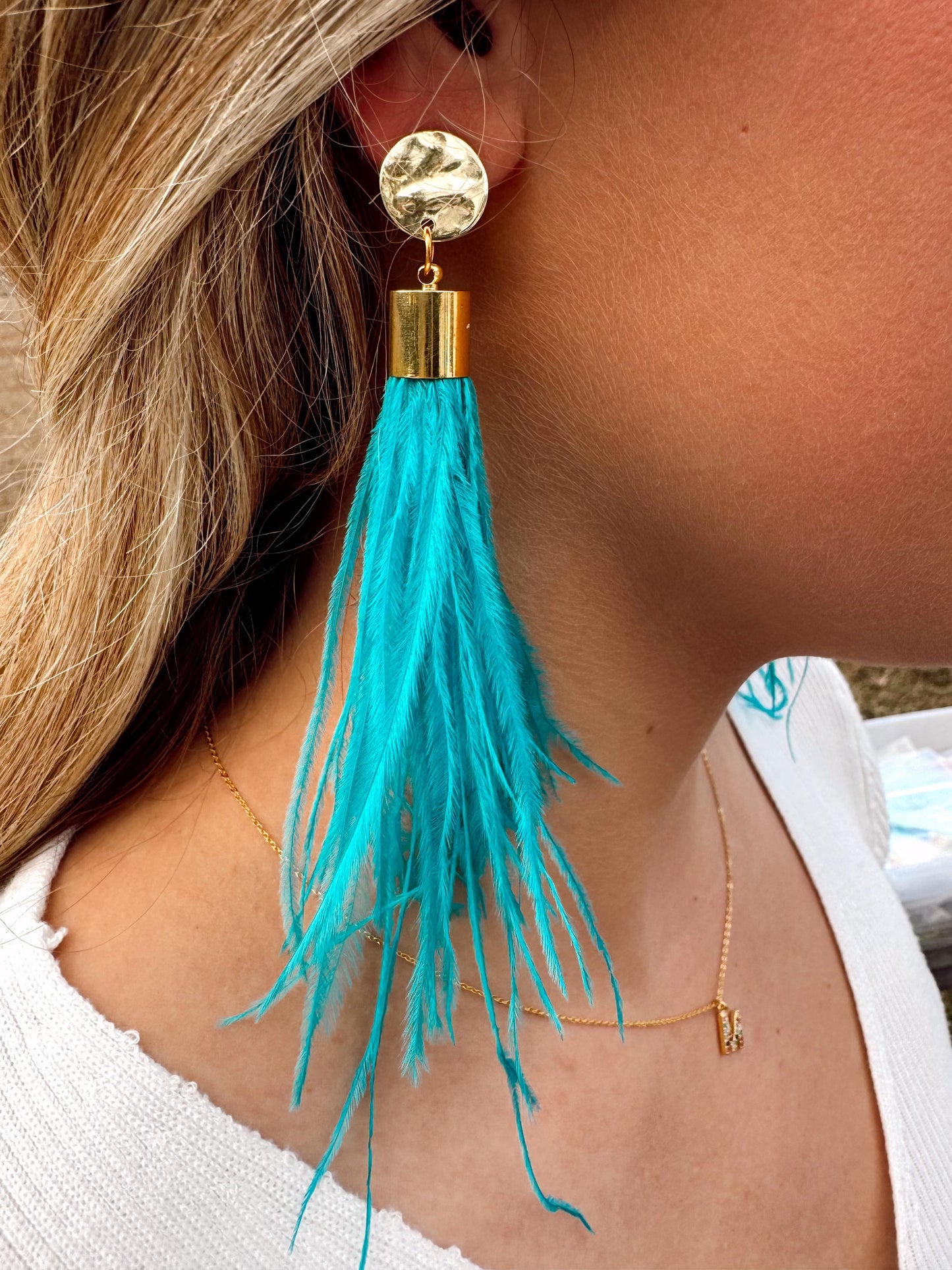 Neon Feather Earrings