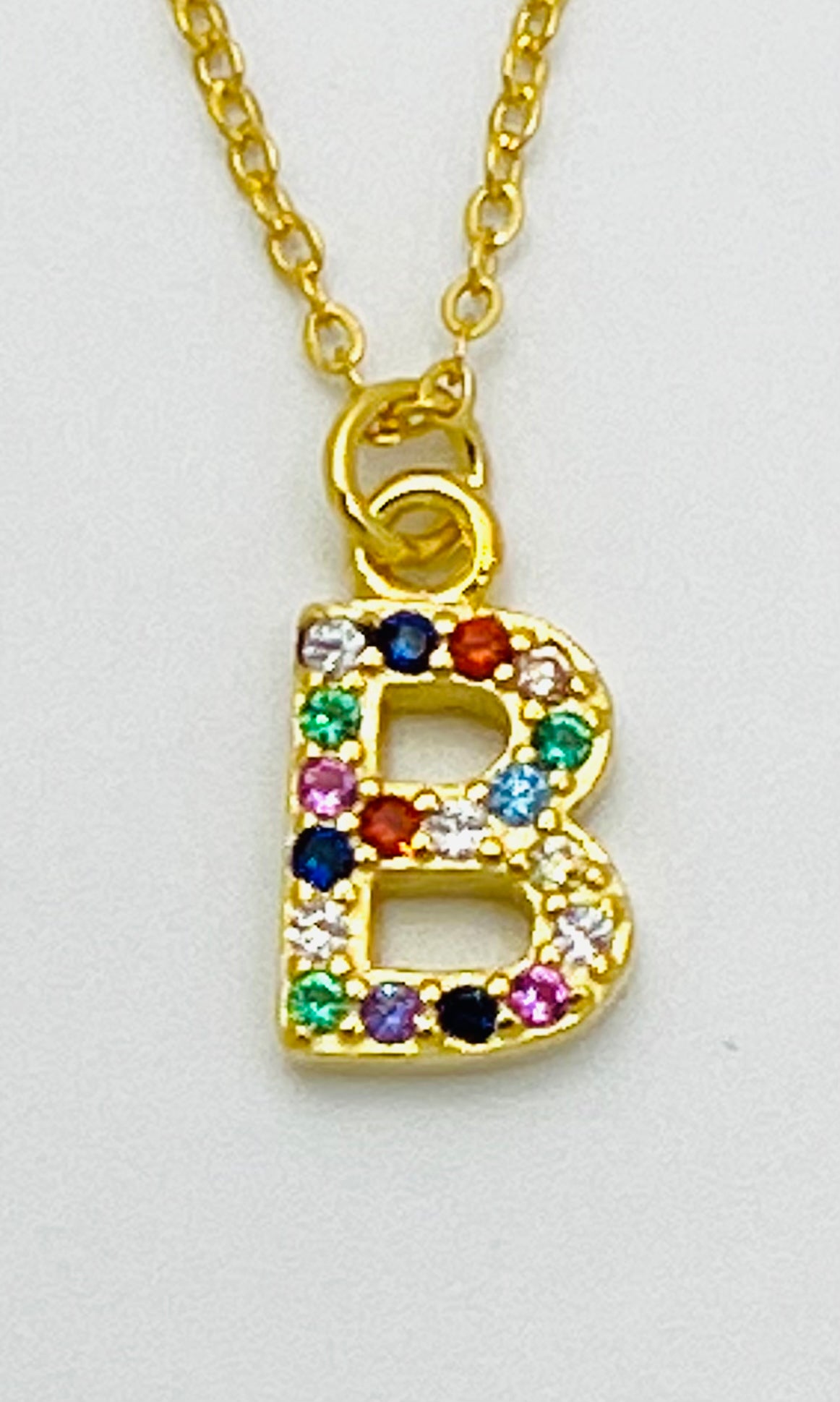 Rainbow Mini Initial Necklace