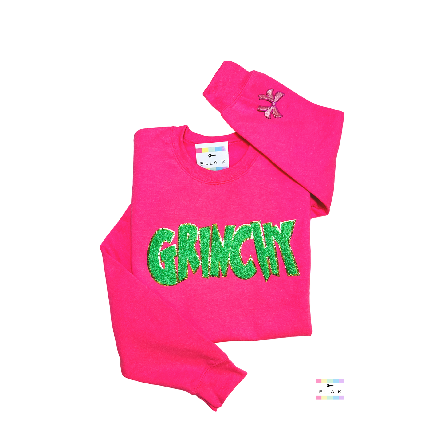 Green Chenille  “Grinchy” Custom Color Sweatshirt