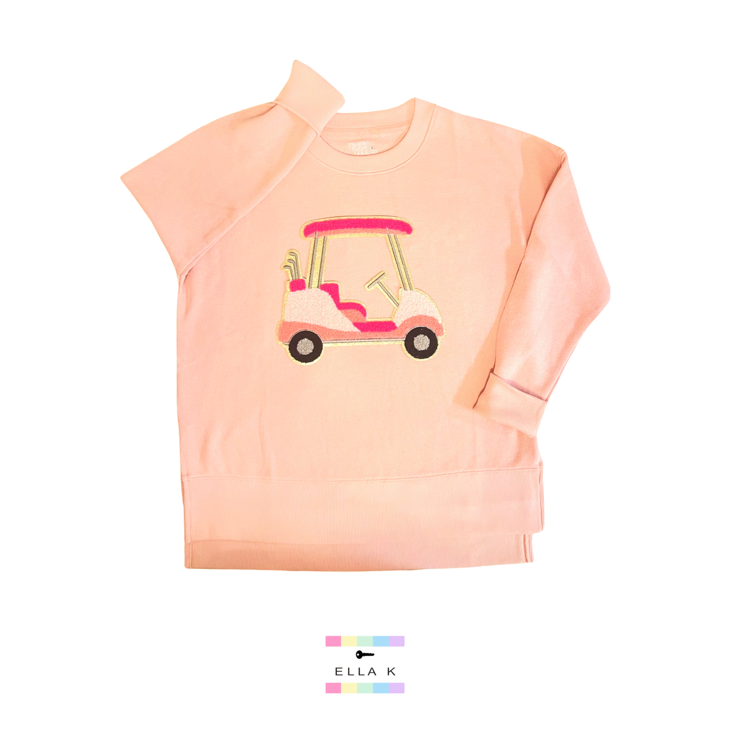 Preppy Pink Golf Cart Pullover - Peach Rose