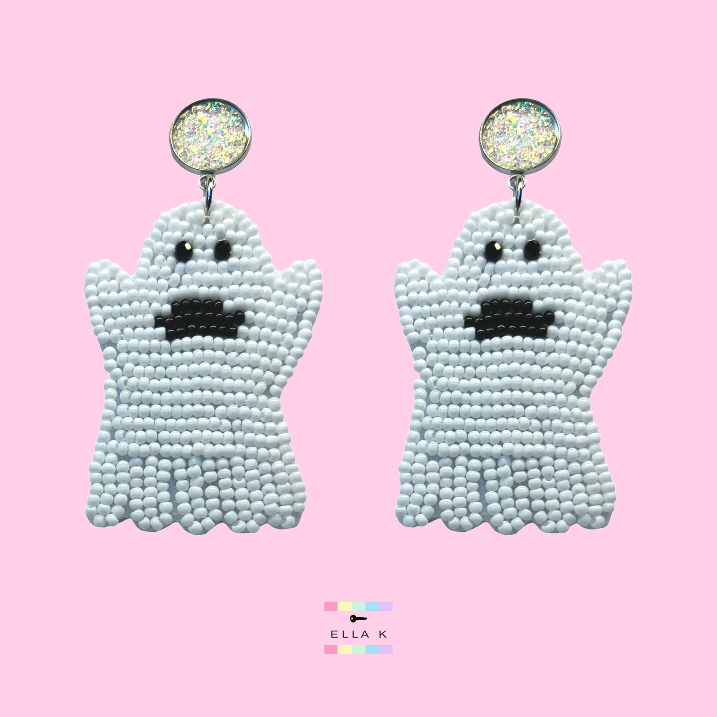 Cute Beaded Ghost Earrings