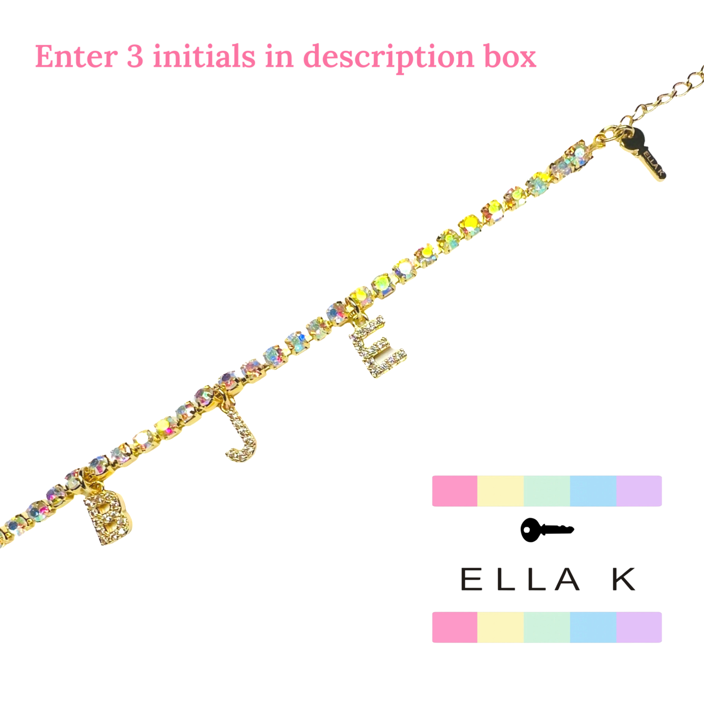 Bella Triple Initial Tennis Bracelet