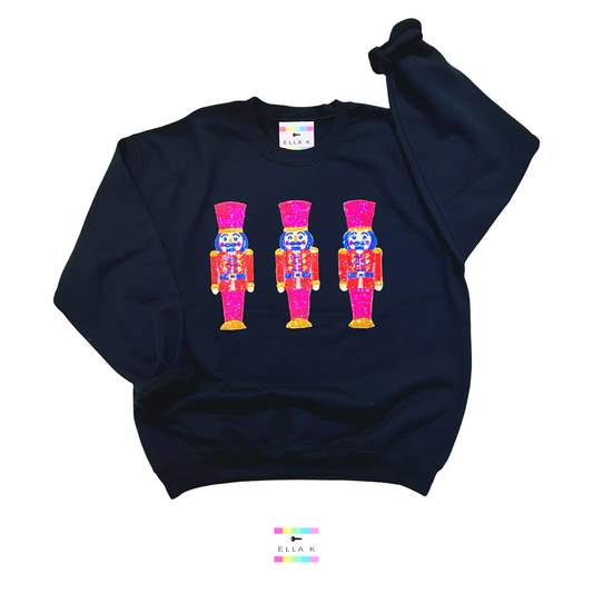 Soldier Nutcracker Trio Black Sweatshirt