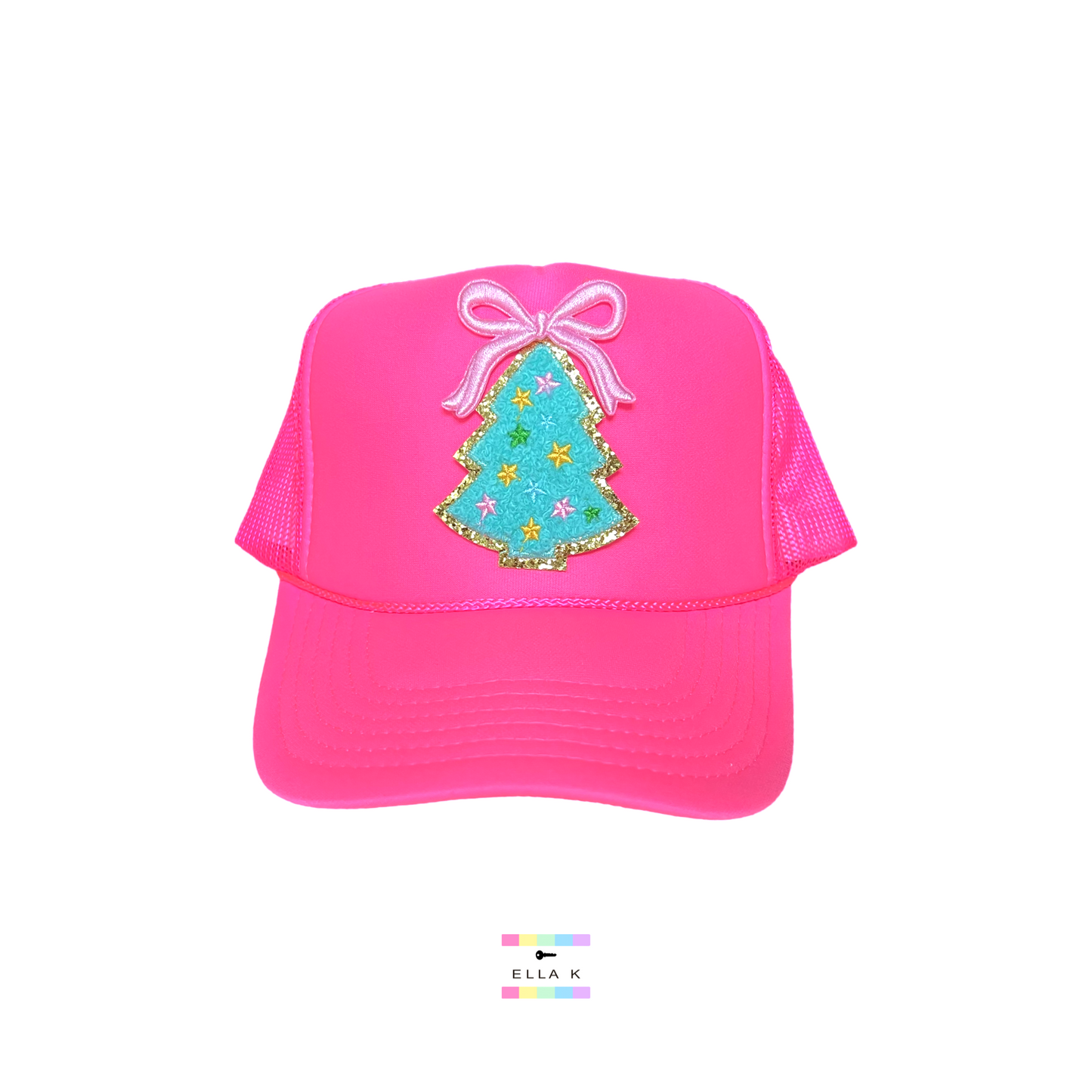 Teal Christmas Tree Trucker Hat