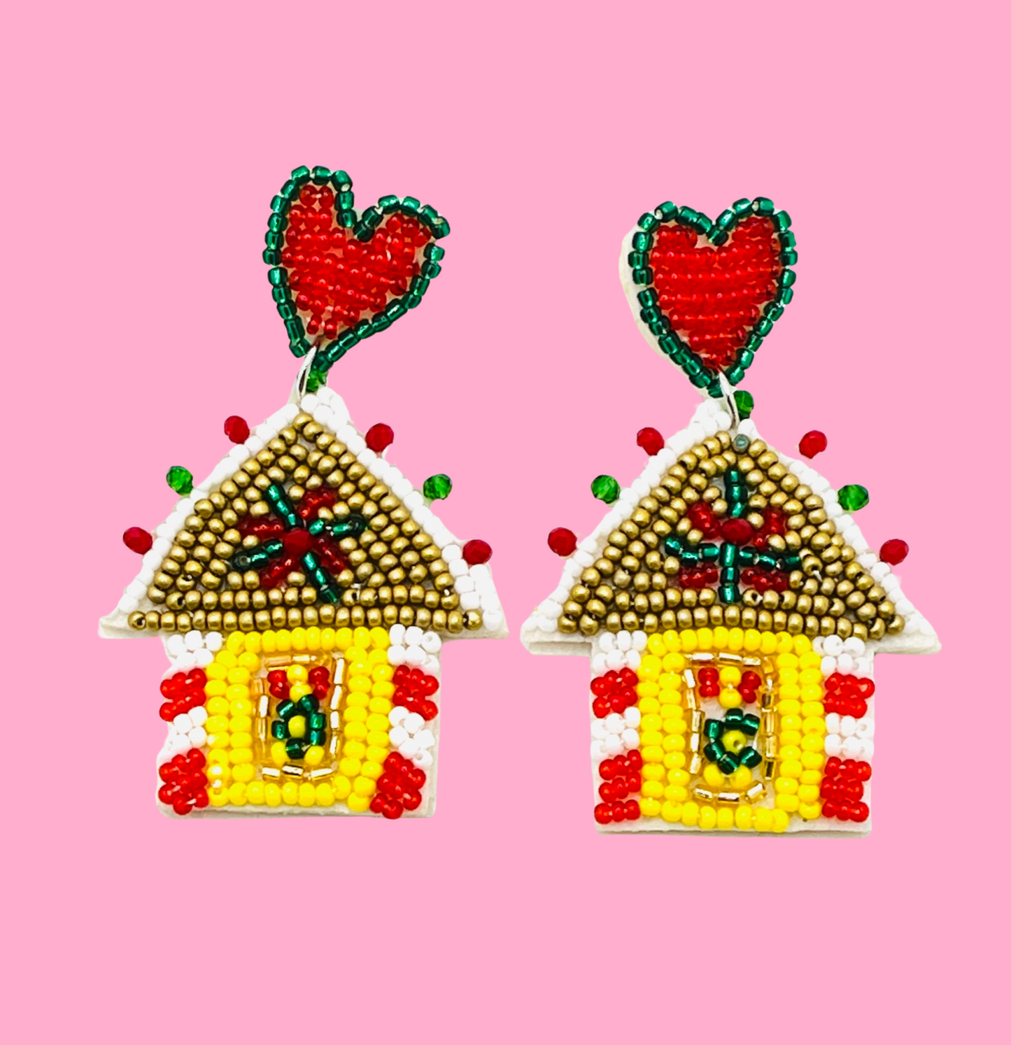 Gingerbread House Christmas Earrings