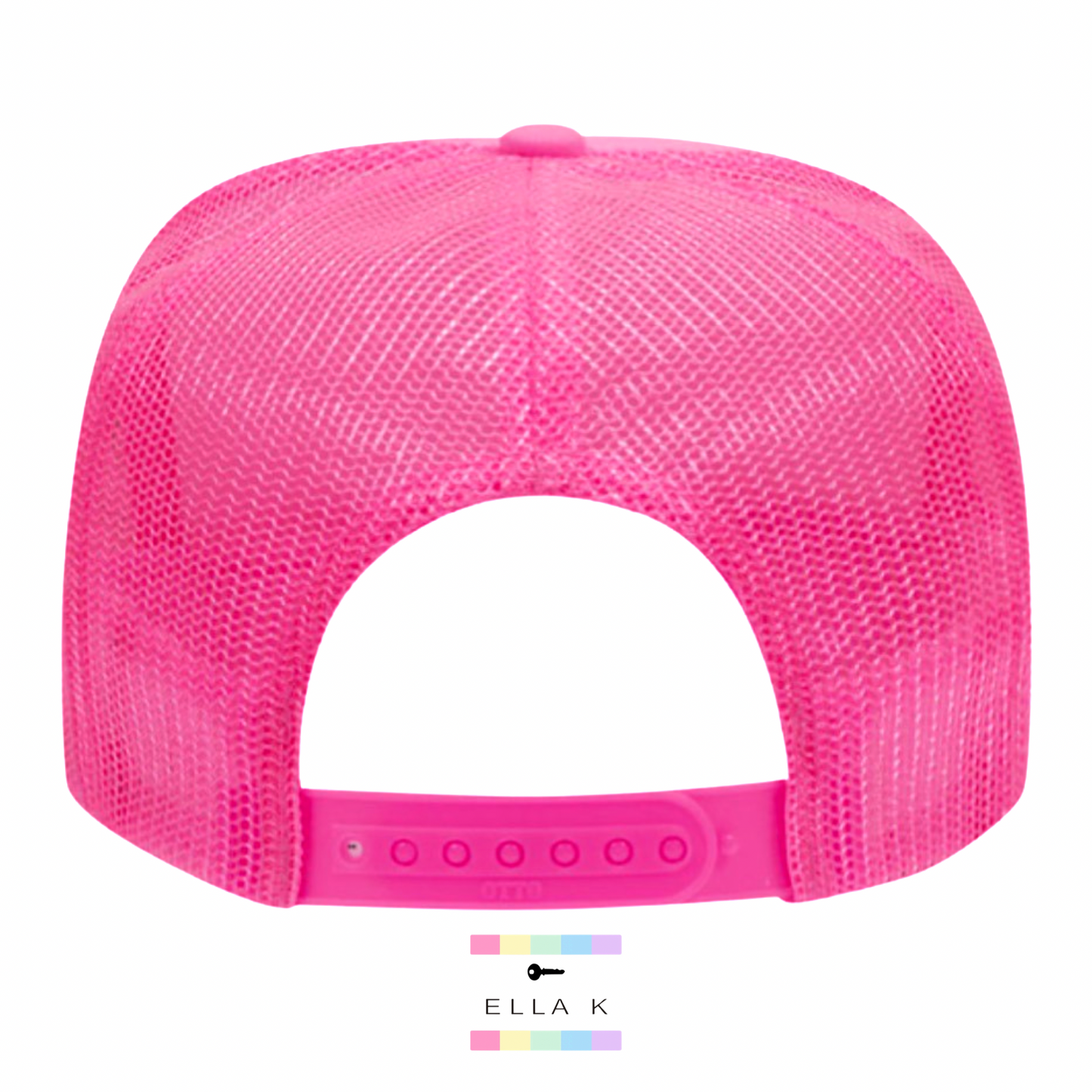 Neon Pink Custom Letter Trucker Hat