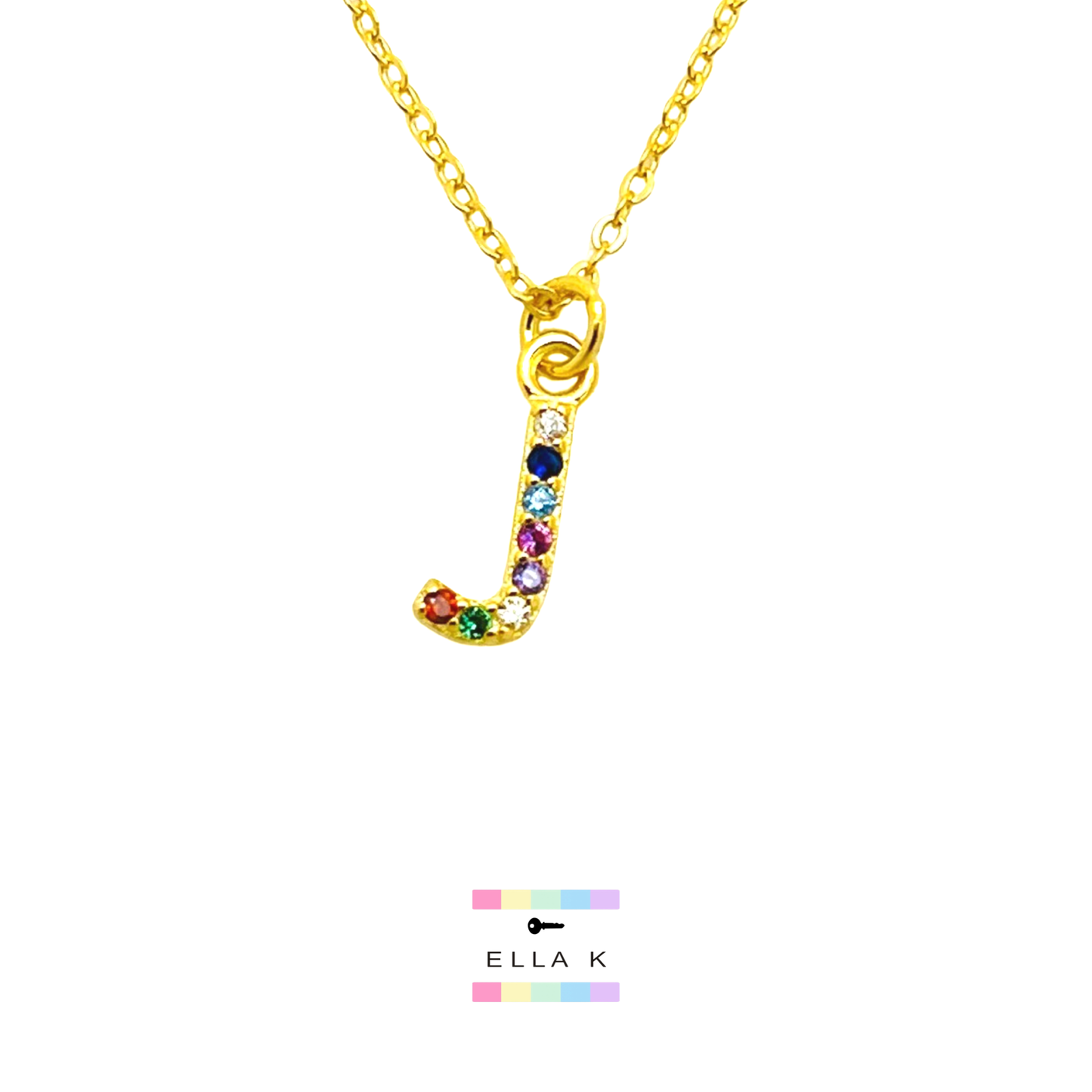 Rainbow Mini Initial Necklace