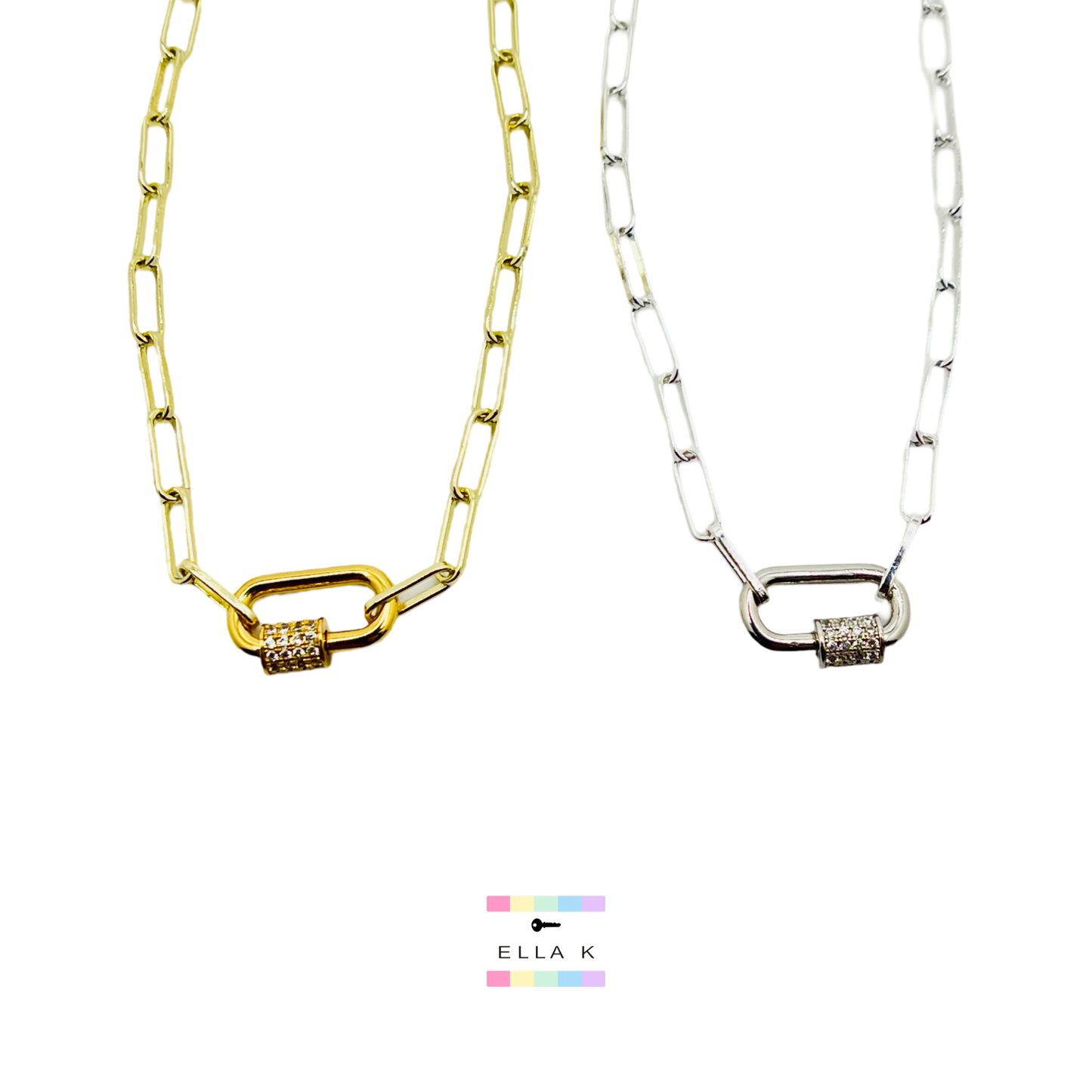 Carabiner Connector Paperclip Necklace