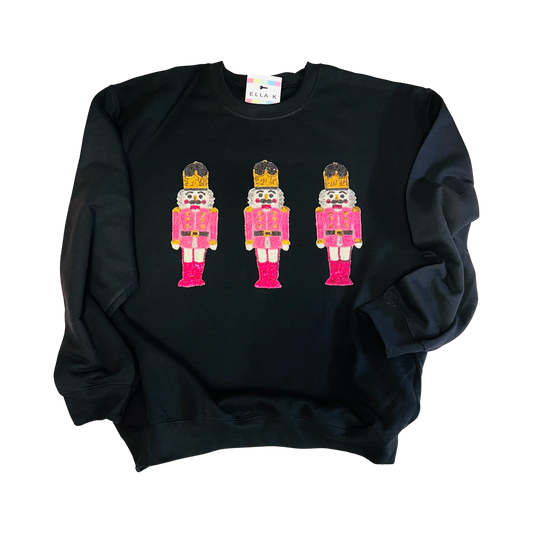 Pink Nutcracker King Trio Black Sweatshirt