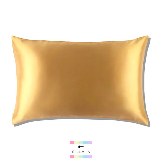 Ella K 100% Pure Mulberry Silk Pillowcase -  Queen Size - Golden