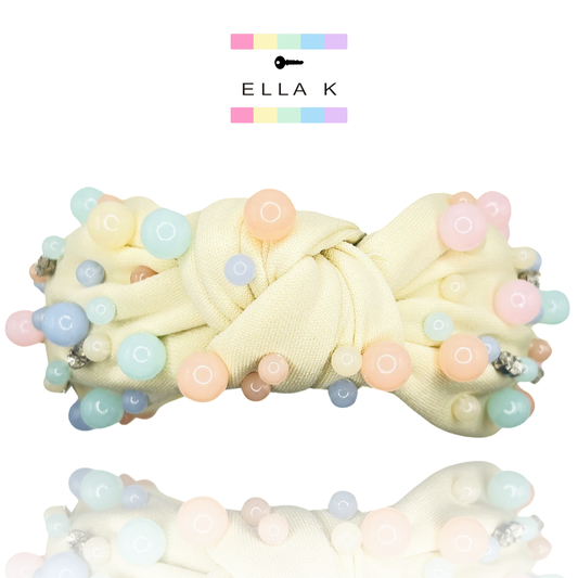 Confetti Dot Headband - Pale Yellow