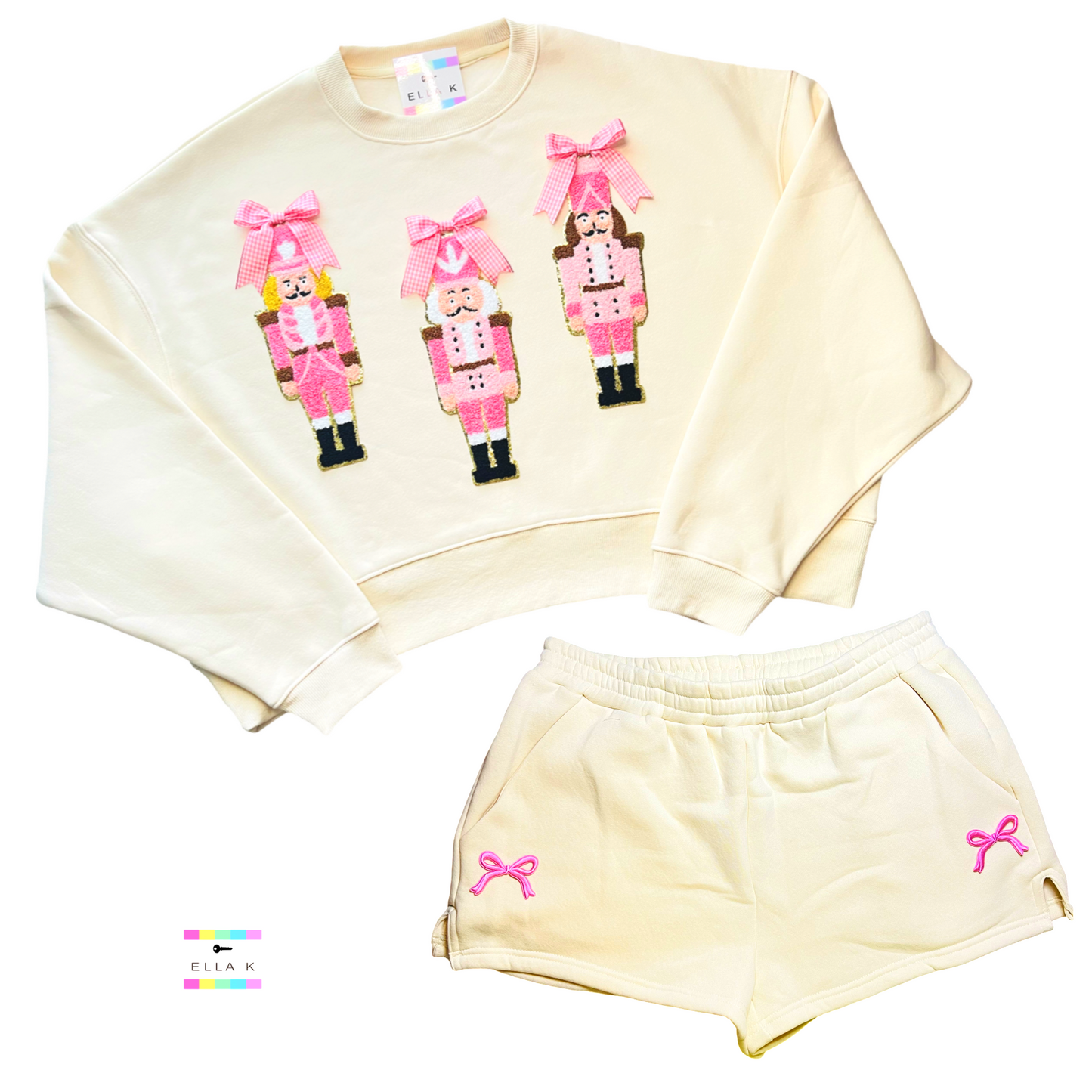 Coquette Bow Christmas Nutcracker Shorts & Top Set