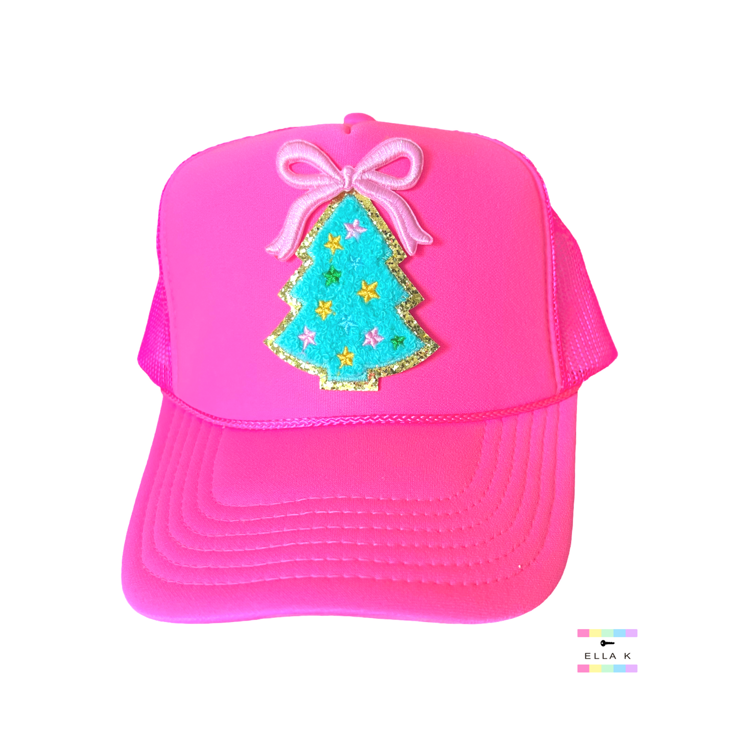 Teal Christmas Tree Trucker Hat