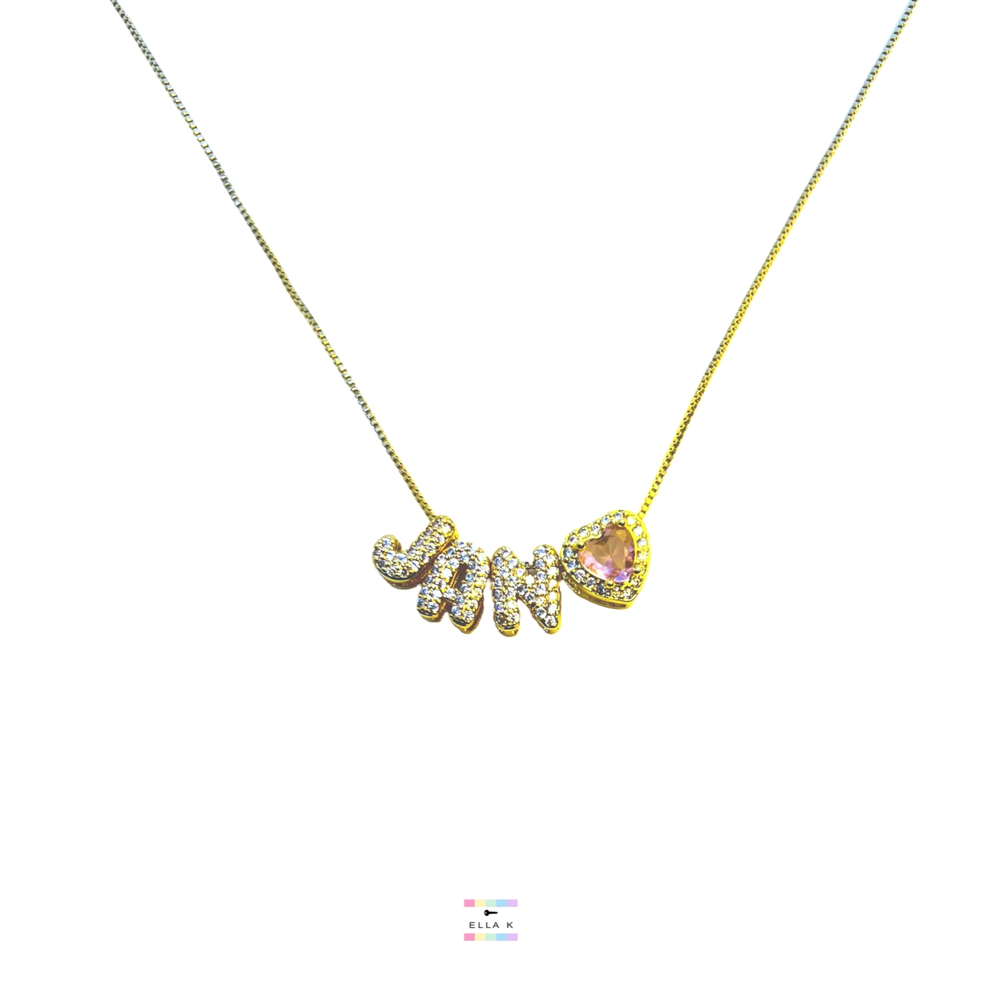 Mini Custom Bubble Letter Name Necklace