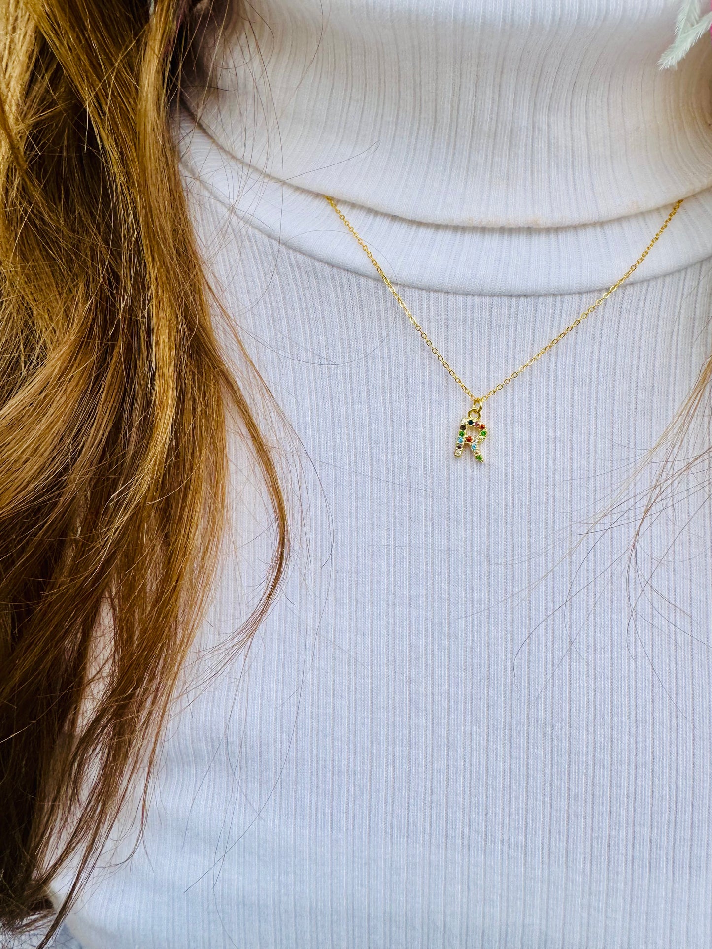 Rainbow Mini Initial Necklace