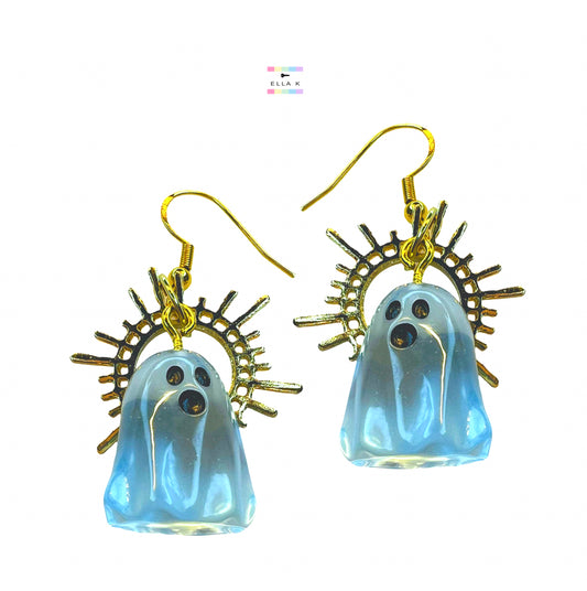 Baby Blue Ghost Halo Earrings
