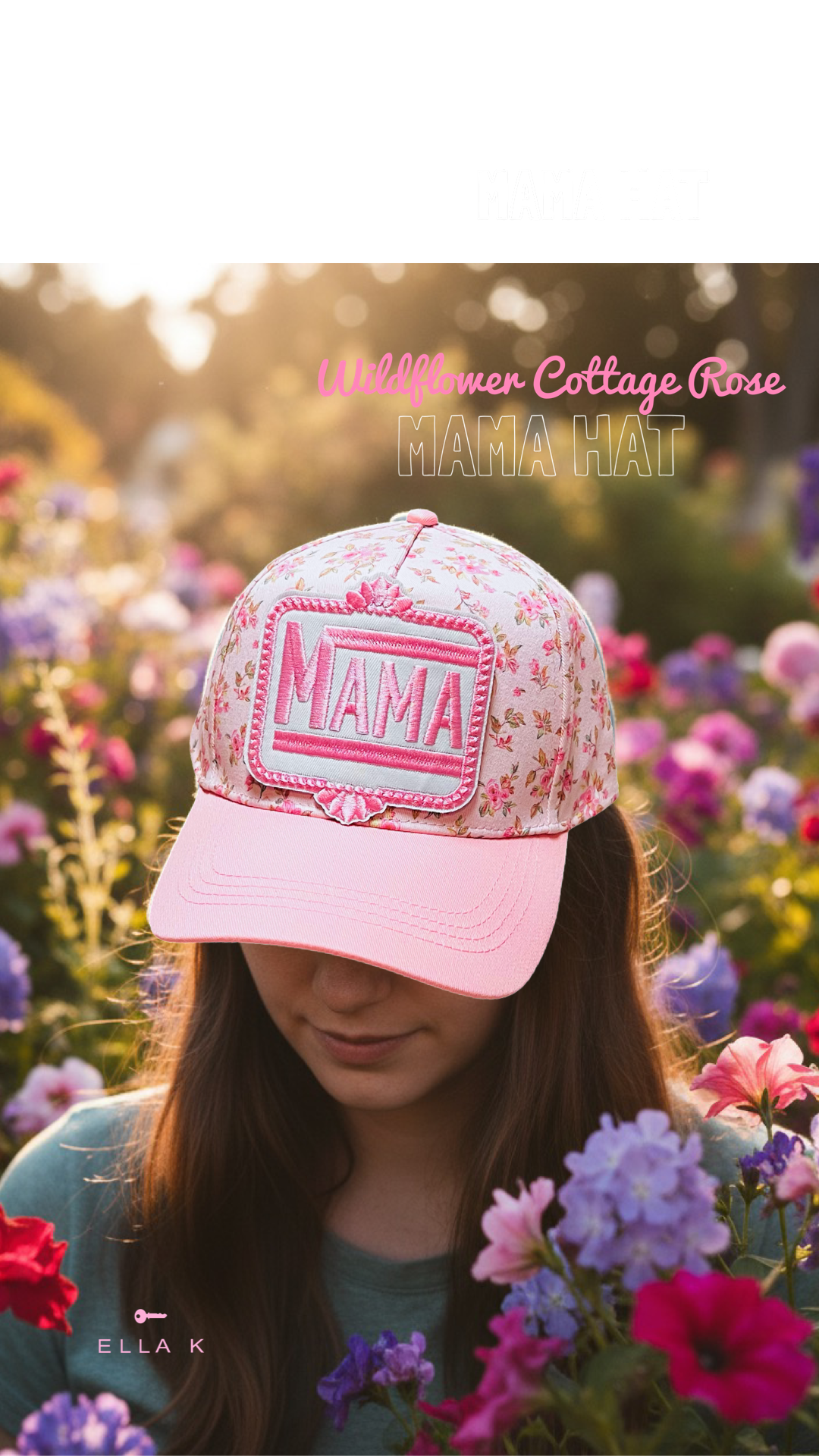Wildflower Cottage Rose EmbroideredMama Hat