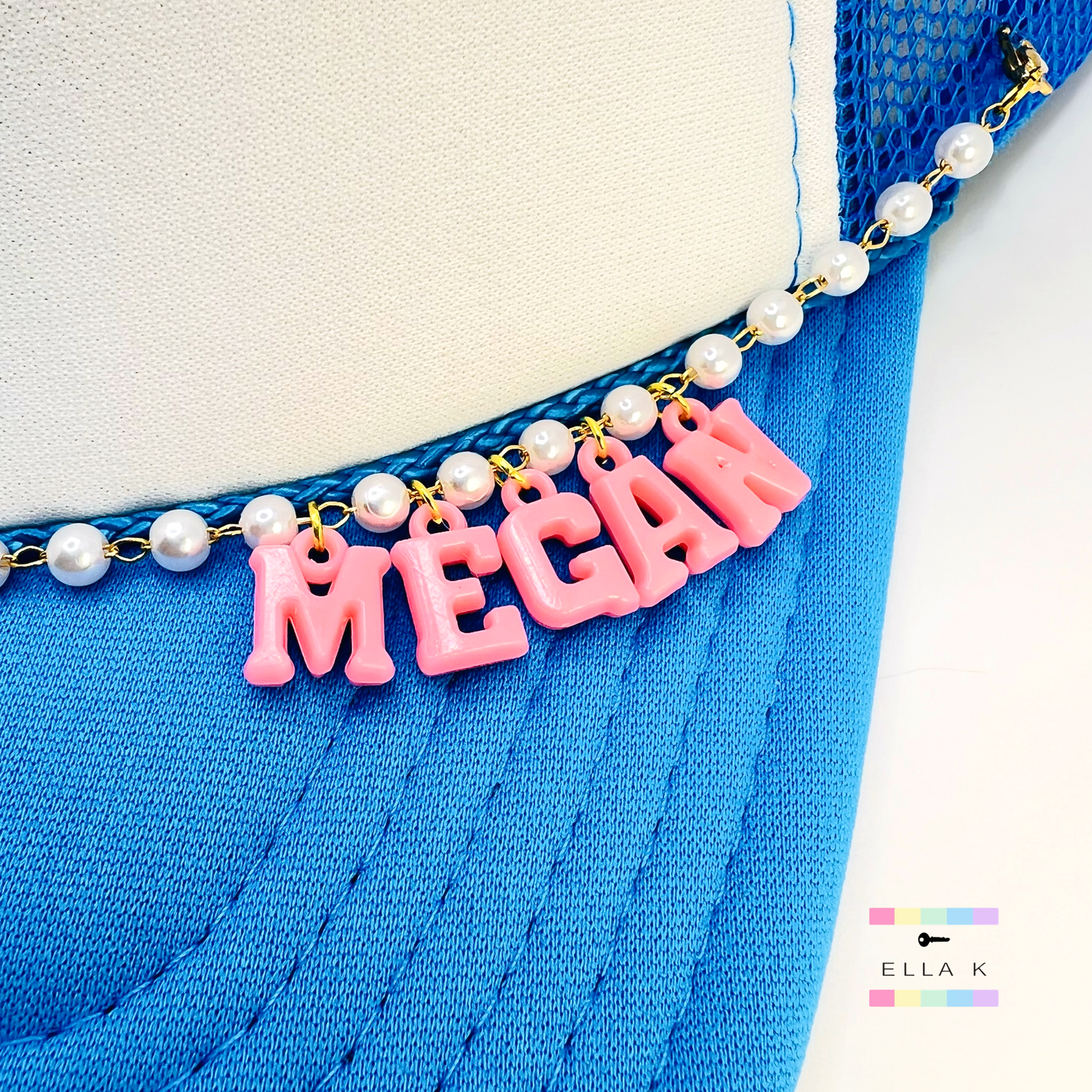 Custom Name Pearl Link Trucker Hat Chain