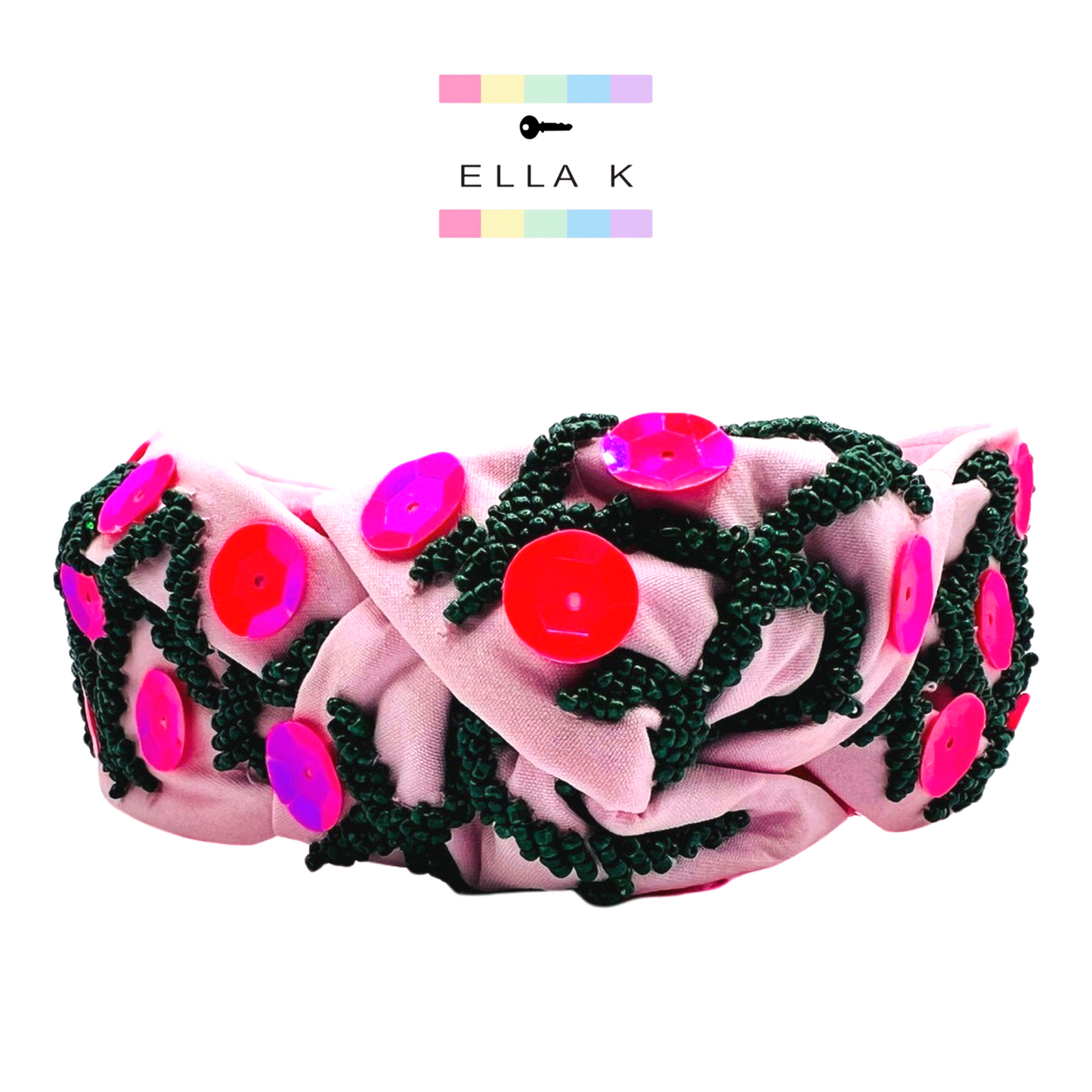 Preppy Pink Lattice Headband