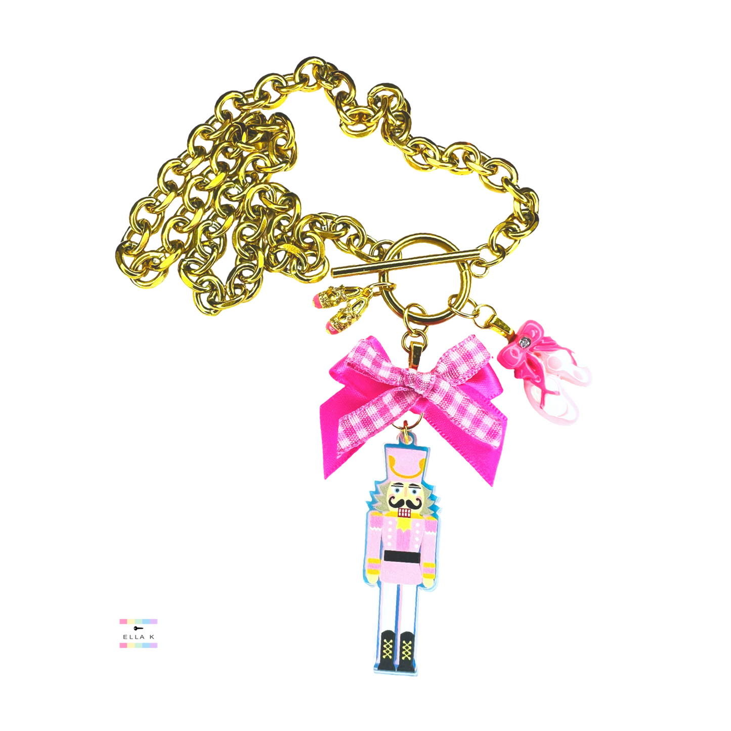 Sugar Plum Necklace Gingham Ballet Necklace