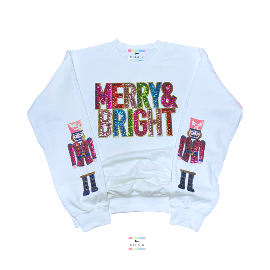 Merry & Bright Nutcracker Christmas Sweatshirt