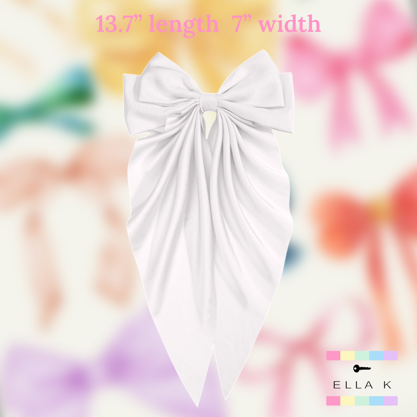 White Satin Bow Barrette Hair Clip