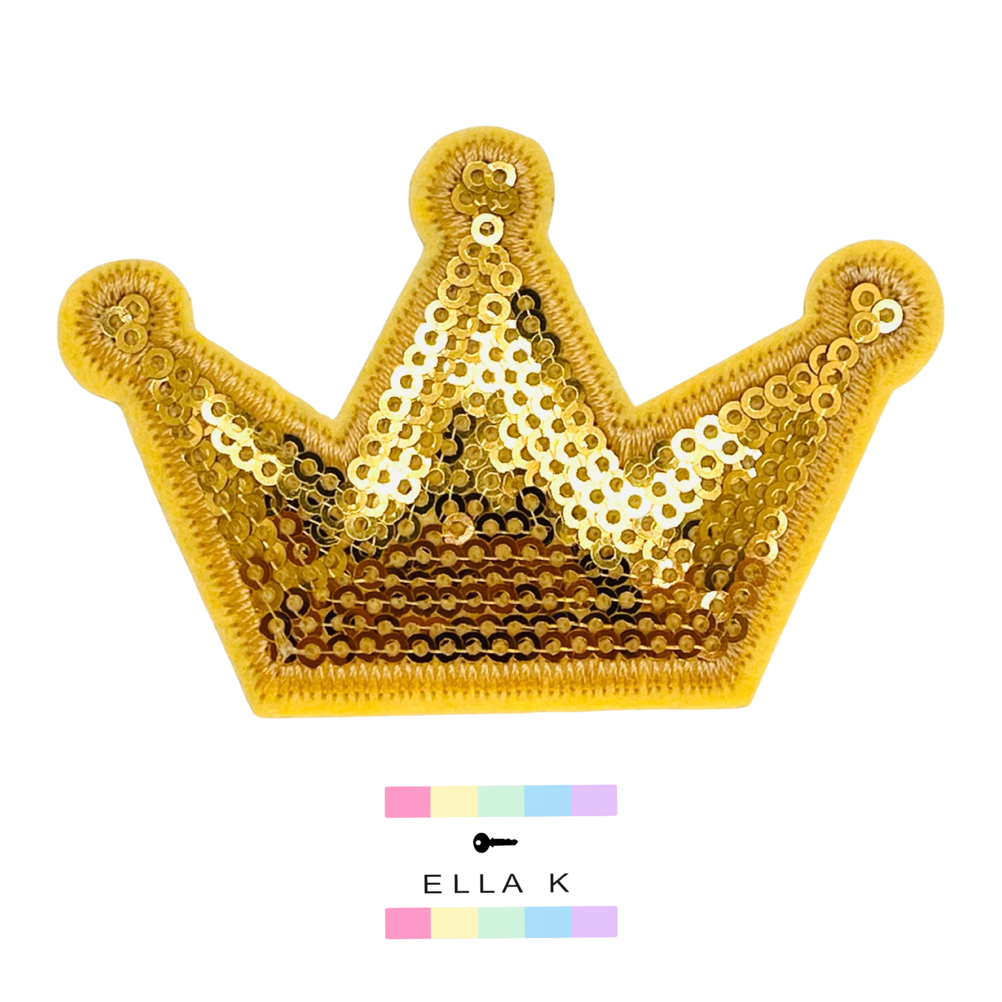 Gold Sequin Crown Patch