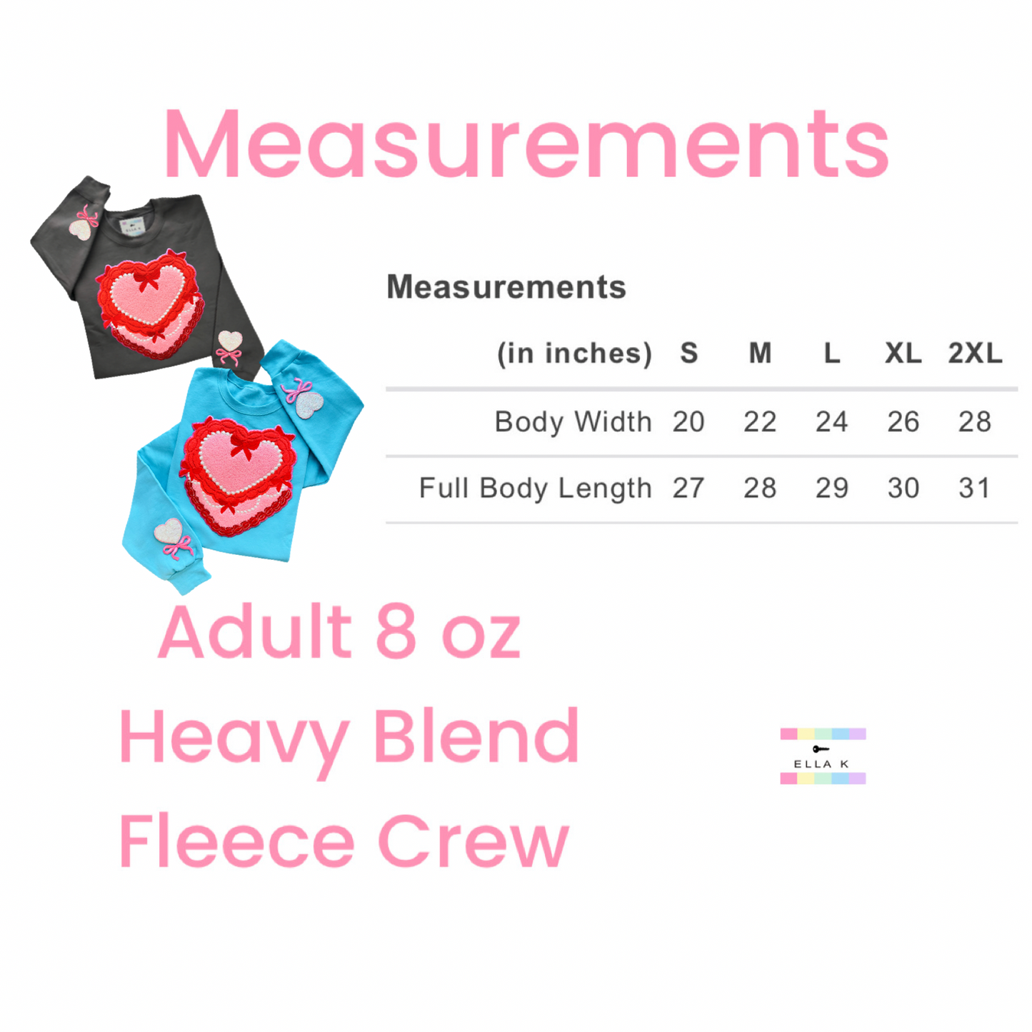 Coquette Bow Chenille Heart Cake Sweatshirt