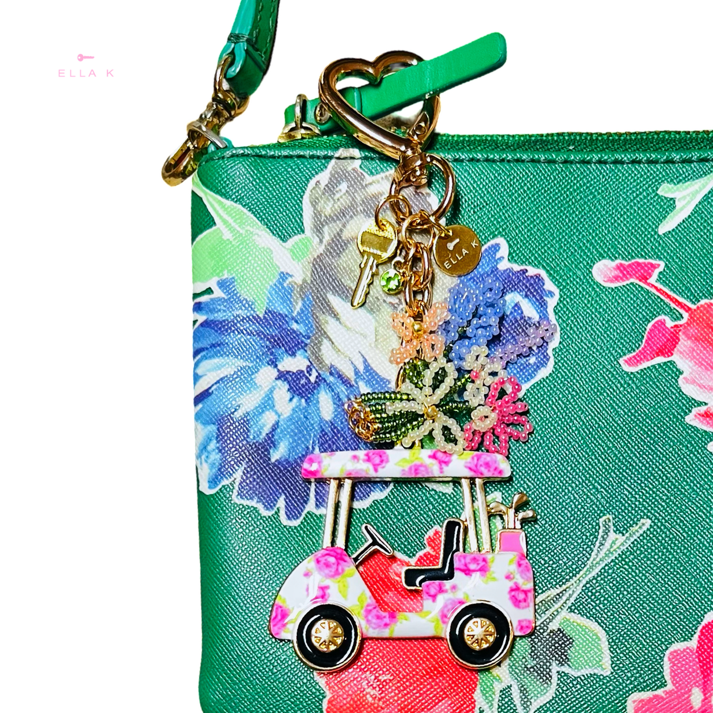 Blooms On The Green Bag Charm