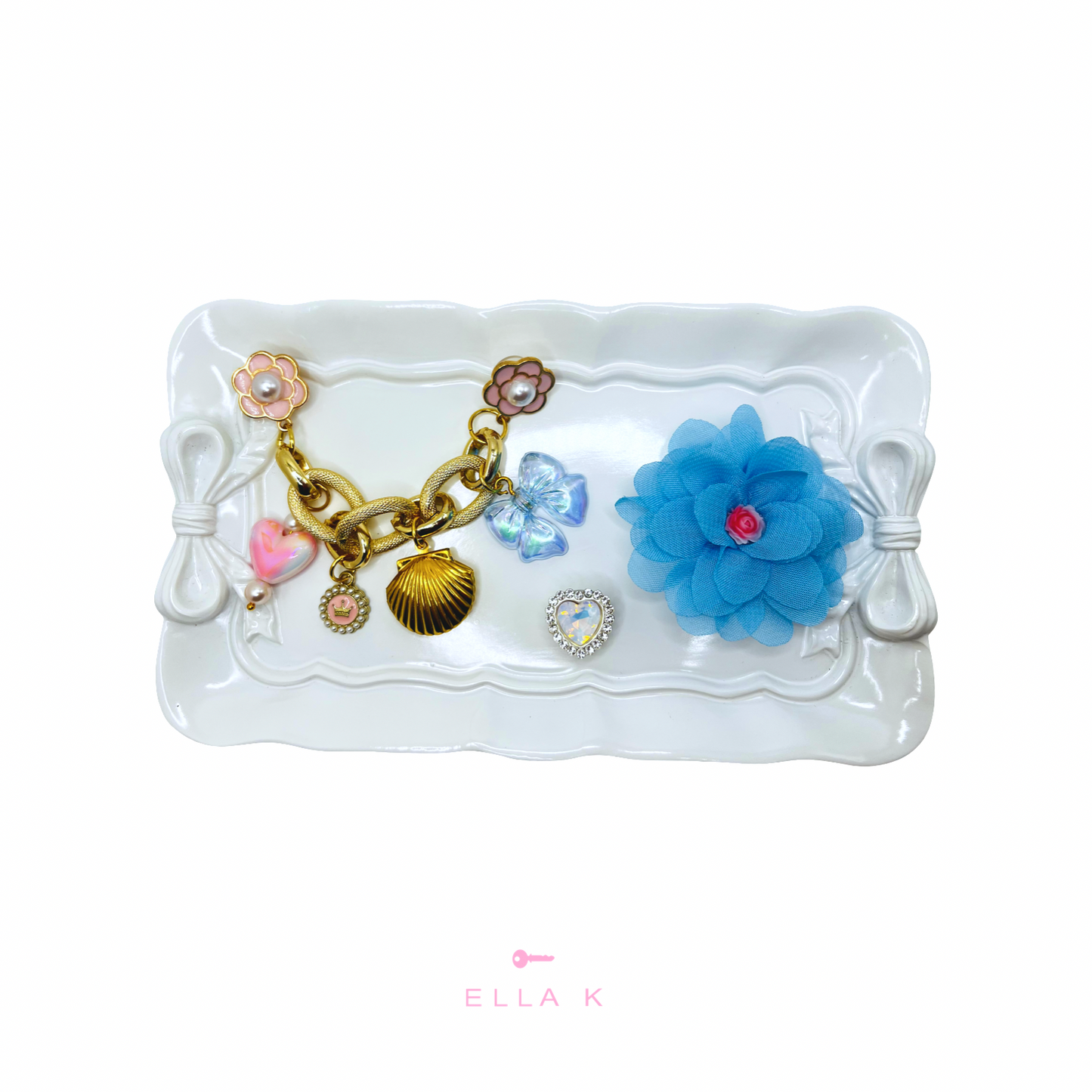 Blue Summer Floral Fancies / Clog Style Shoe Charms