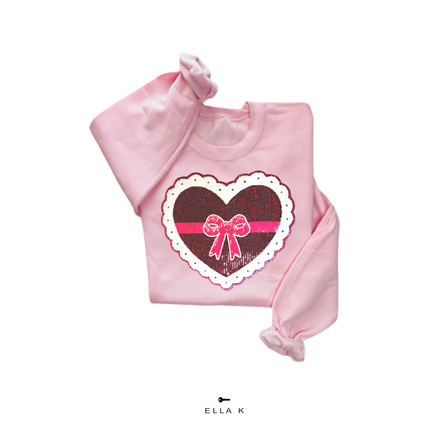 Box Of Chocolates Chenille Sequin Patch Sweatshirt