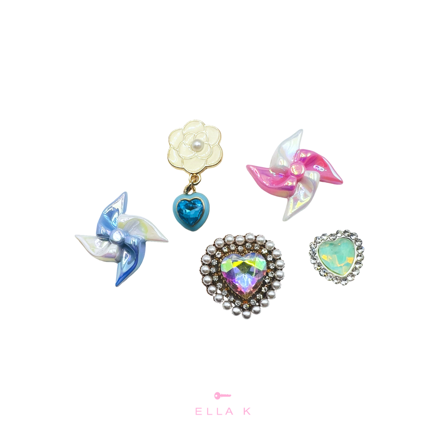 Blue Summer Floral Fancies / Clog Style Shoe Charms