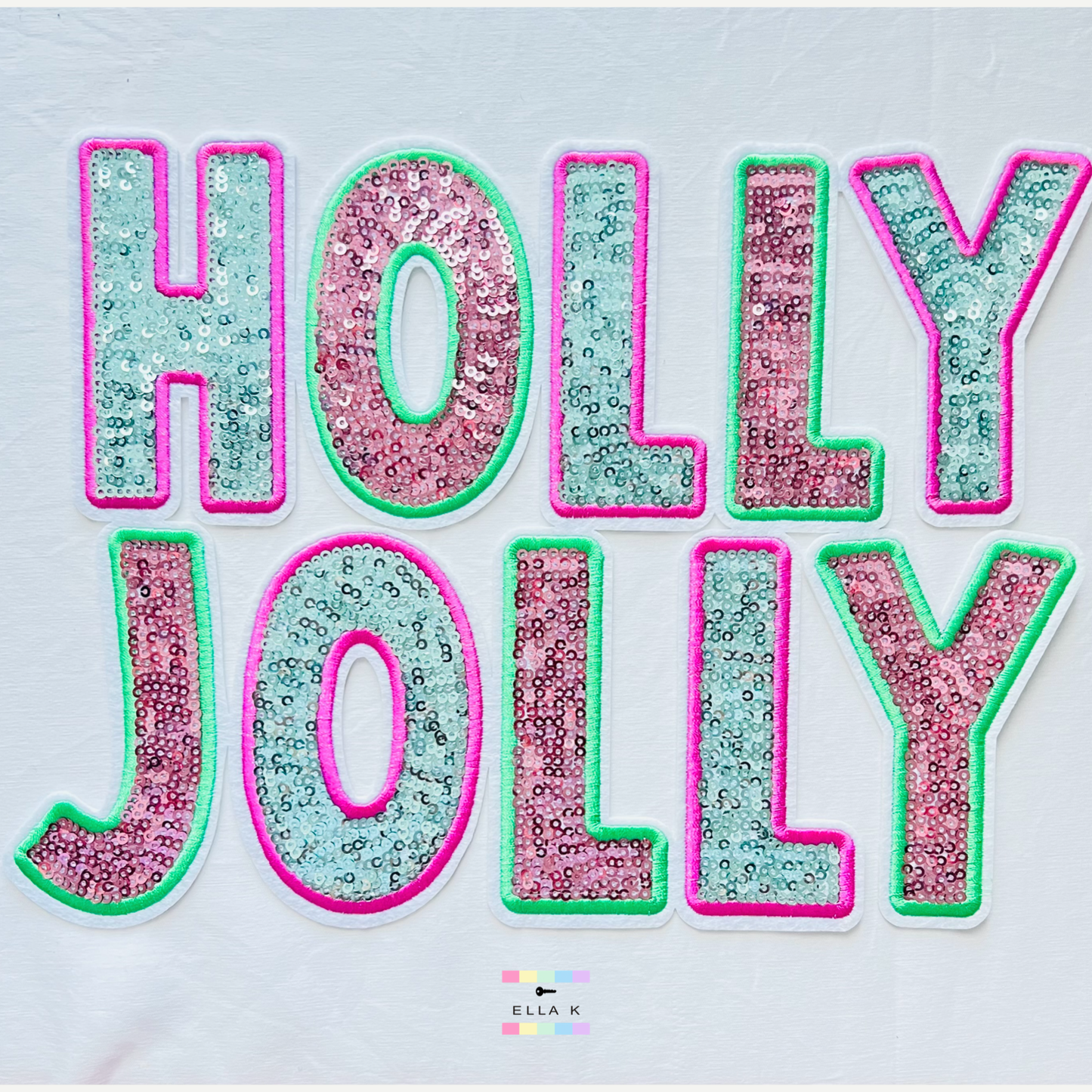 Sequin Holly Jolly Pink Christmas Sweatshirt