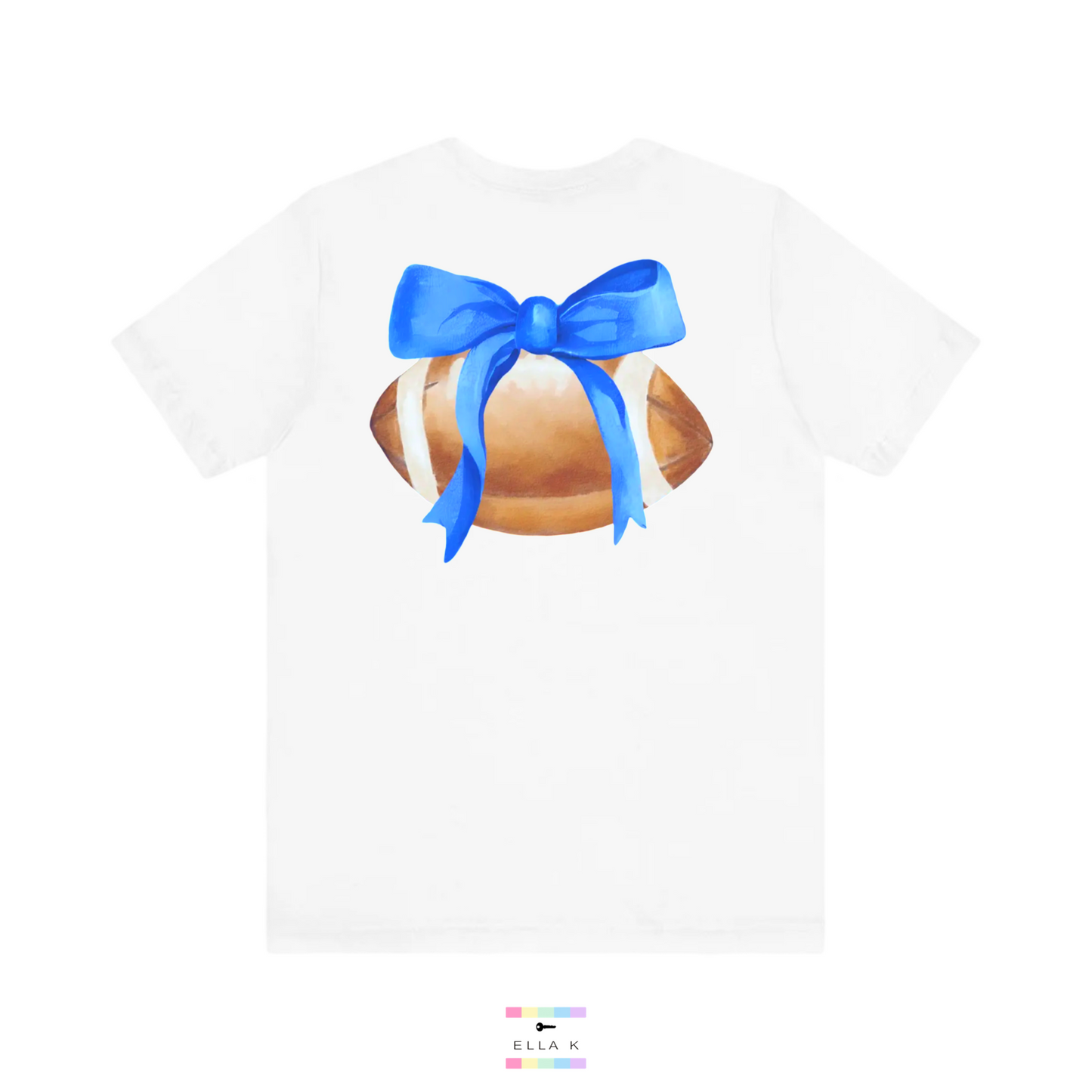 Cobalt Coquette Bow Football Tee