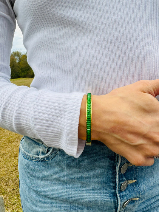 Emerald Eternity Hinge Bracelet